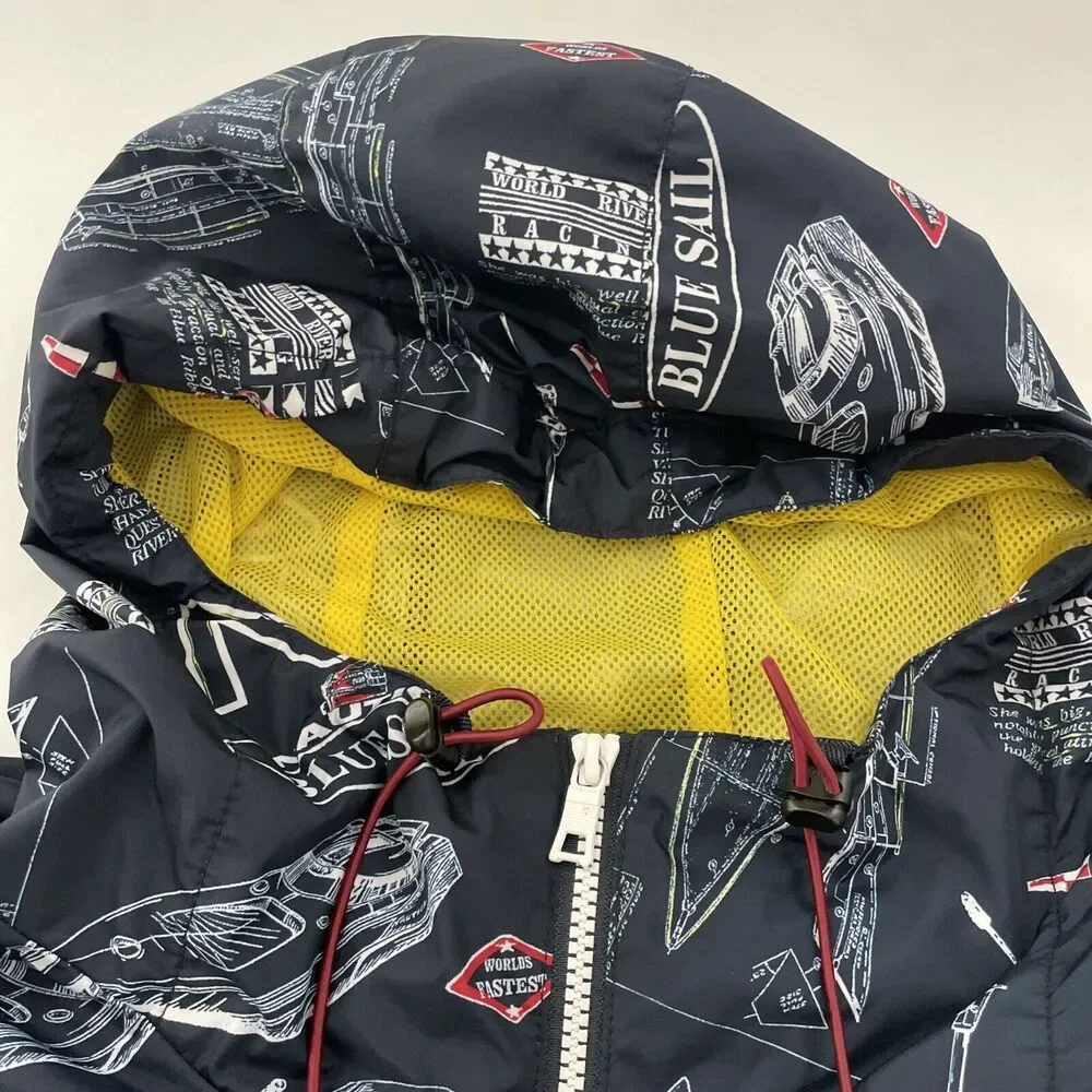 Nautica Blue Sail Windbreaker Jacket‎ Mens XL Nautical Sailing All Over Print - Picture 3 of 10